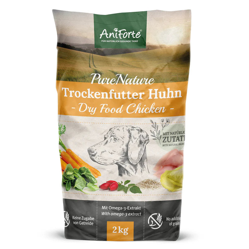 AniForte® Trockenfutter „LandChicken – Zartes Huhn mit Reis“ für große Hunde (2 kg / 12,5 kg)