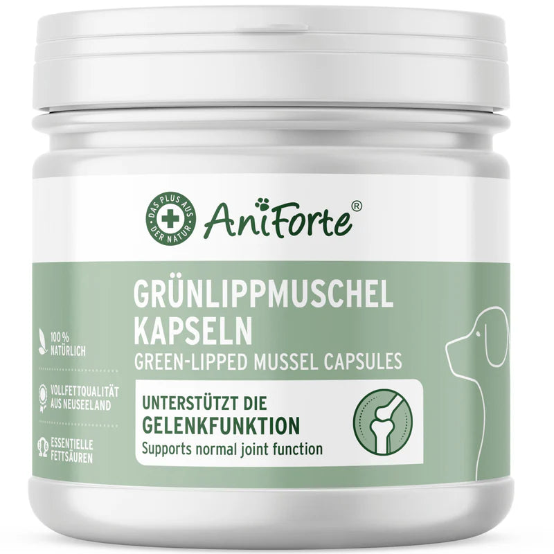 AniForte® Grünlippmuschel Kapseln für Hunde – Natürliche Gelenkunterstützung (100 / 300 Stk.)