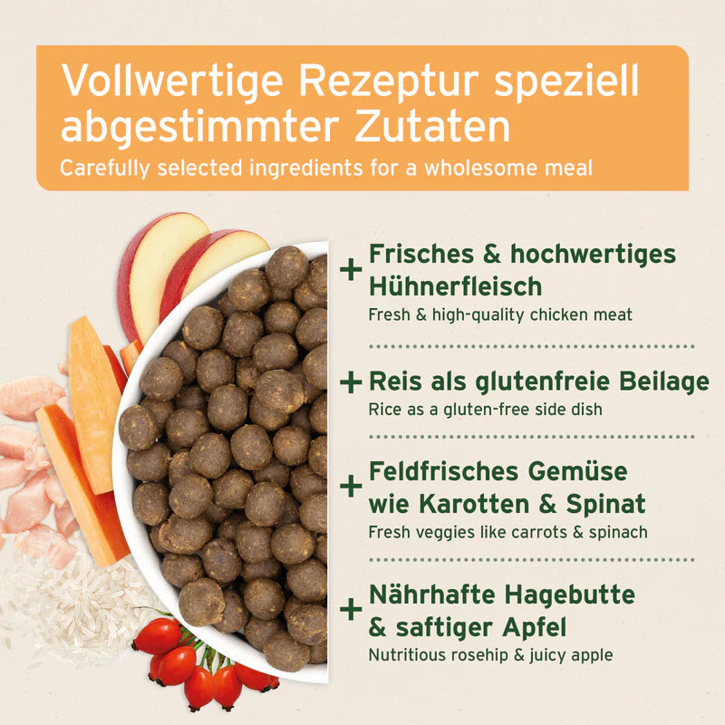 AniForte® Trockenfutter „LandChicken – Zartes Huhn mit Reis“ für große Hunde (2 kg / 12,5 kg)